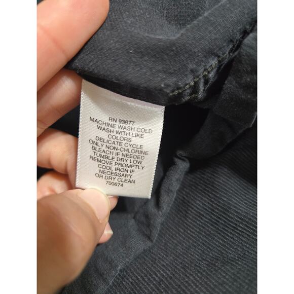 Claiborne small men's black stripe textured button up long sleeve shirt - Picture 6 of 8